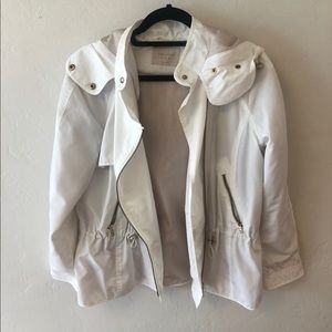 Zara Jacket - white asymmetrical zip up!